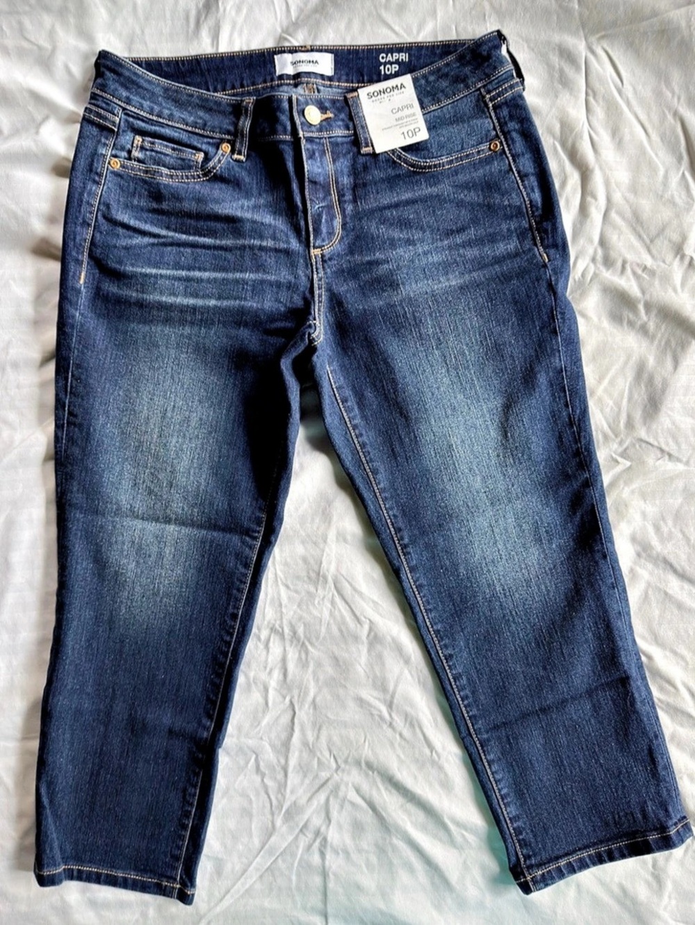 Sonoma Capri Mid Rise Denim Capri Jeans Blue Size 10P NWT